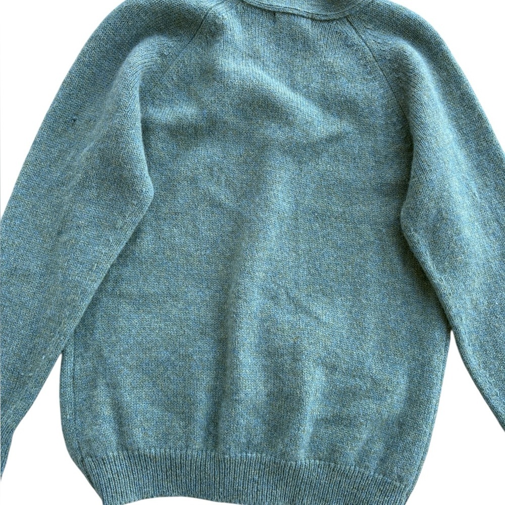 Vintage 80s Allen Solly 100% Lambswool Moss Green Cardigan Medium - Picture 5 of 9